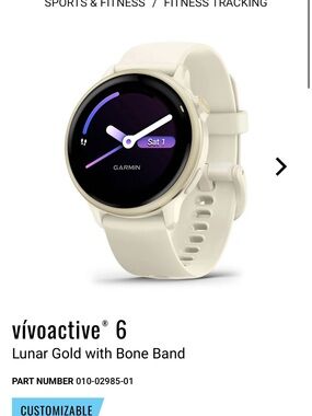 garmin vívoactive 6 Lunar Gold with Bone Band